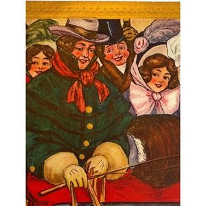 Antique Ephemera Edwardian Era Postcard Christmas Carolers Embossed Unused NOS